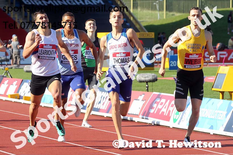 Mens 800 metres, 2019 Muller British Championships, Alexander Stadium, Birmingham. Photo: David T. Hewitson/Sports for All Pics